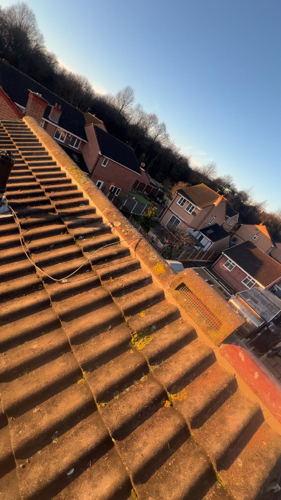 Ridging tiles re-bedded