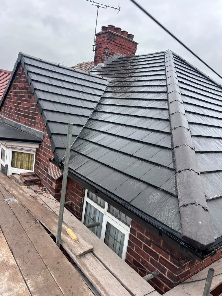 New Russell grey concrete tile roof in Worksop by Gold Zone Roofing