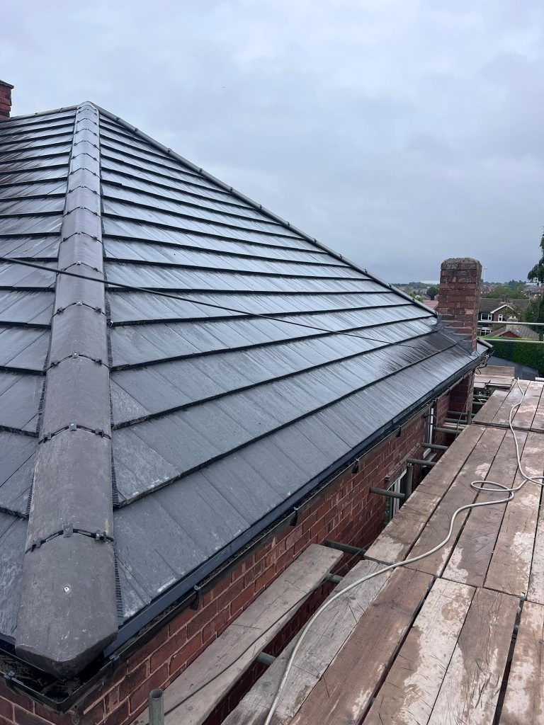 New Russell grey concrete tile roof in Worksop by Gold Zone Roofing (2)